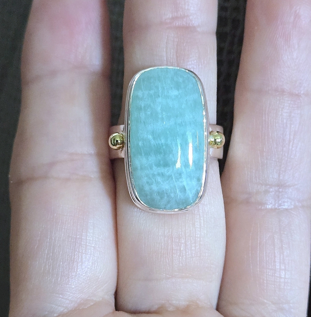 Shivam Rectangular Amazonite Statement Ring💍 - NWT - Picture 15 of 16